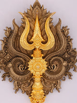 Trishul Motif Antique Brass Brooch