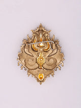 Trishul Motif Antique Brass Brooch