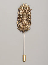 Pharaoh Motif Brass Lapel Pin