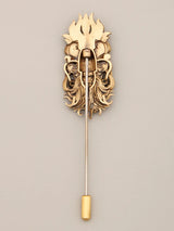 Pharaoh Motif Brass Lapel Pin