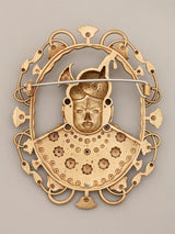 Shrinathji Stone Studded Brass Brooch