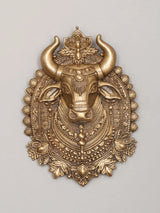 Nandi Maharaj Motif Antique Finish Brass Brooch