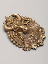 Nandi Maharaj Motif Antique Finish Brass Brooch