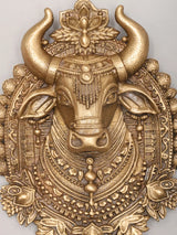 Nandi Maharaj Motif Antique Finish Brass Brooch
