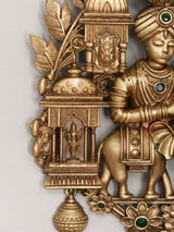 Brass King and Queen Stone Studded Brooch