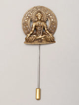 Meditating Buddha Brass Lapel Pin