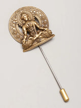 Meditating Buddha Brass Lapel Pin