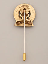 Meditating Buddha Brass Lapel Pin