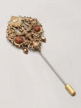 Rudraksha and Trishul Brass Lapel Pin