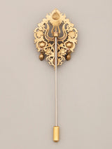 Rudraksha and Trishul Brass Lapel Pin