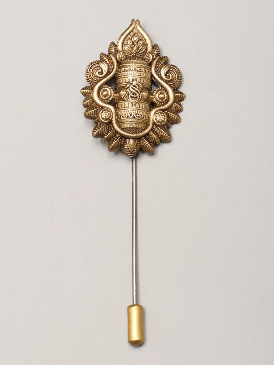Shiva Linga Brass Lapel Pin