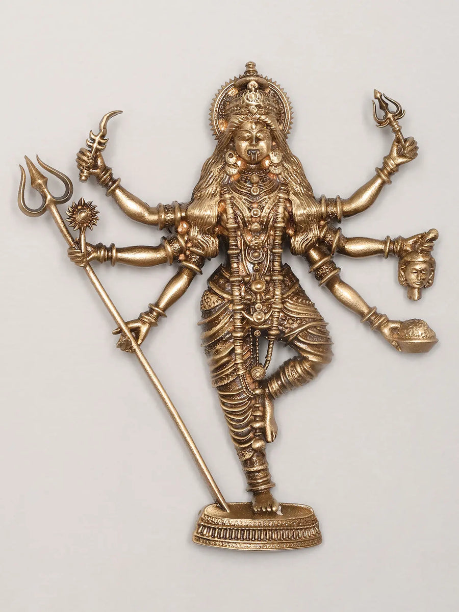 Standing Goddess Kali Brass Brooch