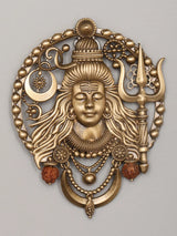 Lord Shiva Hand Carved Brass Devotional Brooch