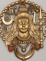Lord Shiva Hand Carved Brass Devotional Brooch