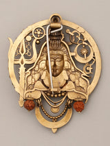 Lord Shiva Hand Carved Brass Devotional Brooch