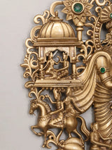 Radha Krishna Stone Studded Brass Brooch