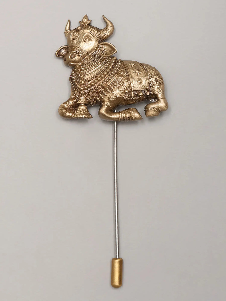 Nandi Maharaj Brass Lapel Pin