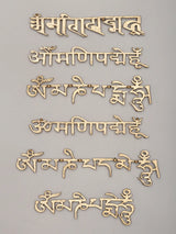 Om Mani Padme Hum Brass Brooches Set of Six