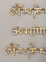 Om Mani Padme Hum Brass Brooches Set of Six