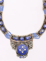 Tibetan Tribal Lapis Lazuli Brass Silver Necklace