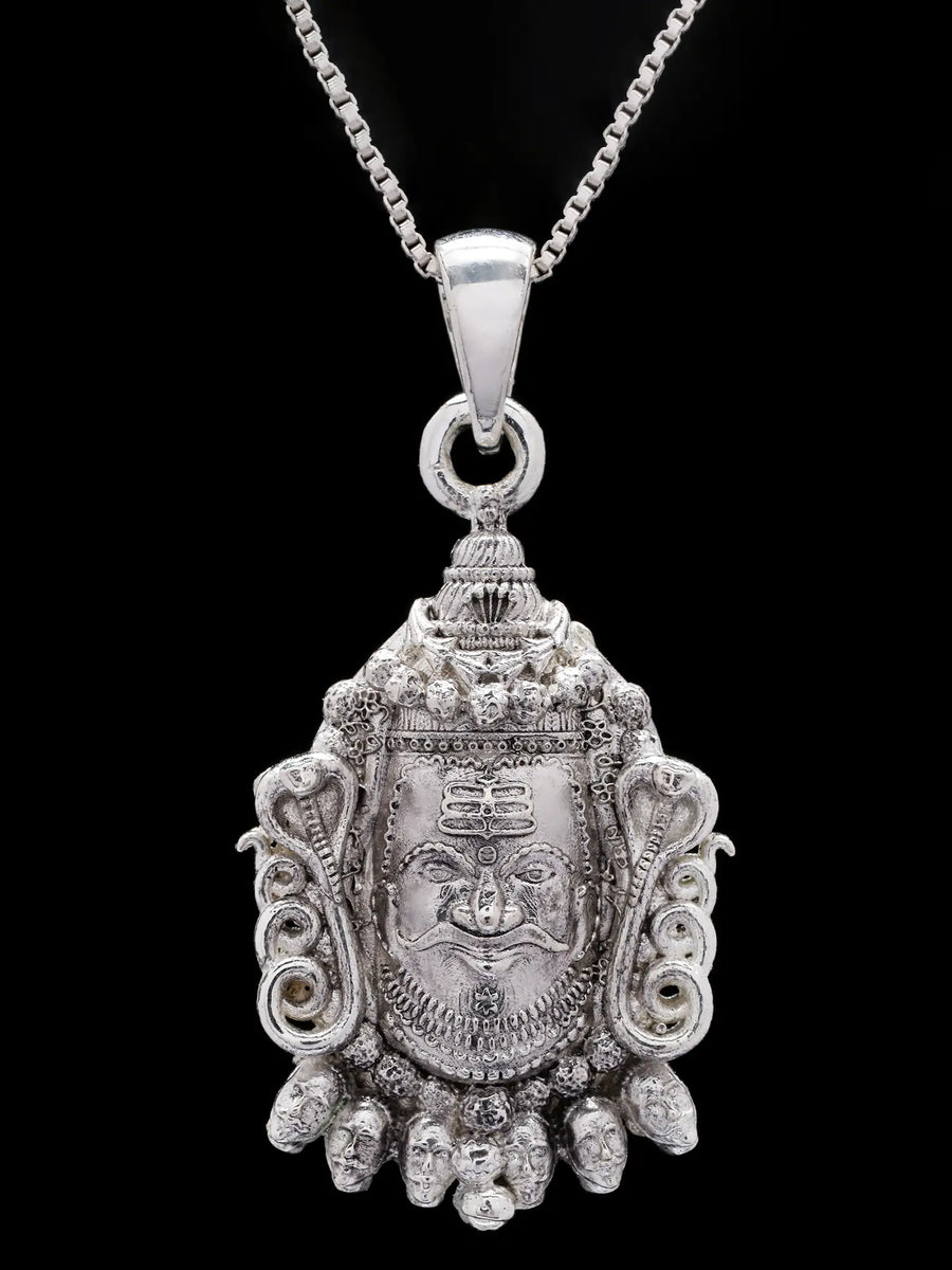 Mahakal Sterling Silver Pendant with Oxidised Finish