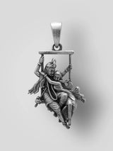 Radha Krishna on a Swing Sterling Silver Pendant