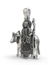 Goddess Durga Pithad Form Sterling Silver Pendant