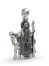 Goddess Durga Pithad Form Sterling Silver Pendant
