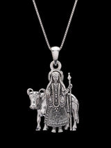 Goddess Durga Pithad Form Sterling Silver Pendant