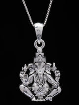 Chaturbhuja Ganesha Sterling Silver Pendant