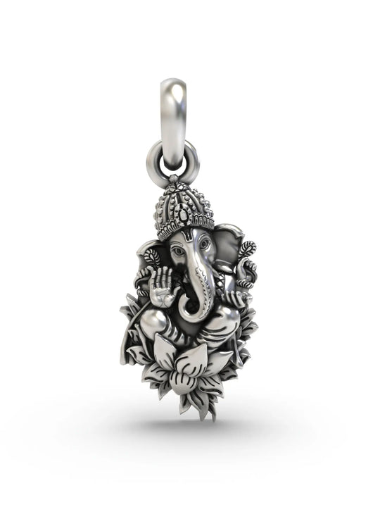 Vintage Lord Ganesha Sterling Silver Pendant