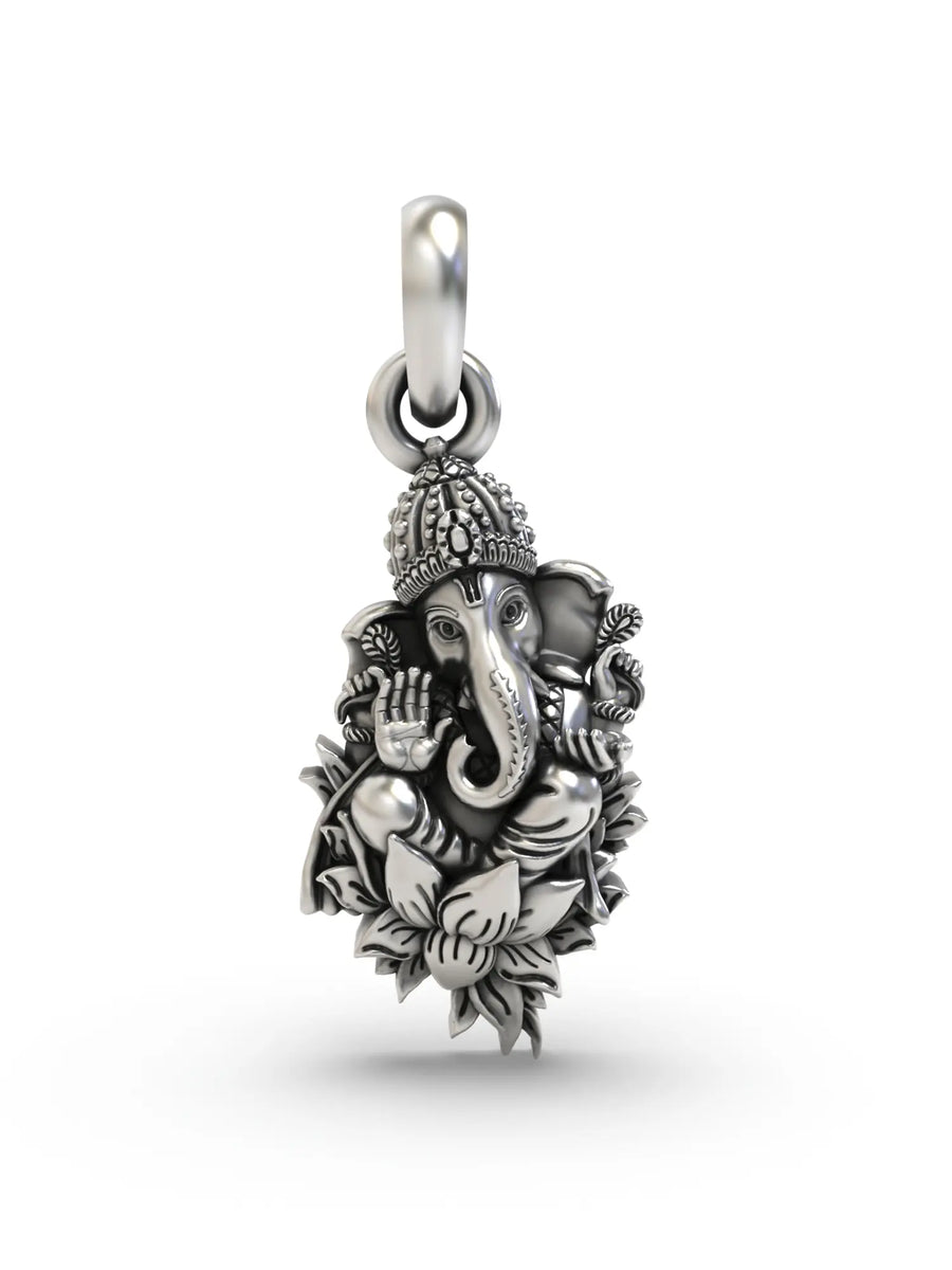Vintage Lord Ganesha Sterling Silver Pendant