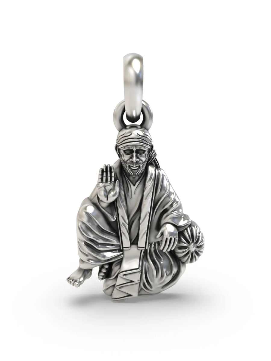 Shirdi Sai Baba Sterling Silver Pendant