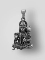 Lord Hanuman Sterling Silver Pendant with Polish Finish