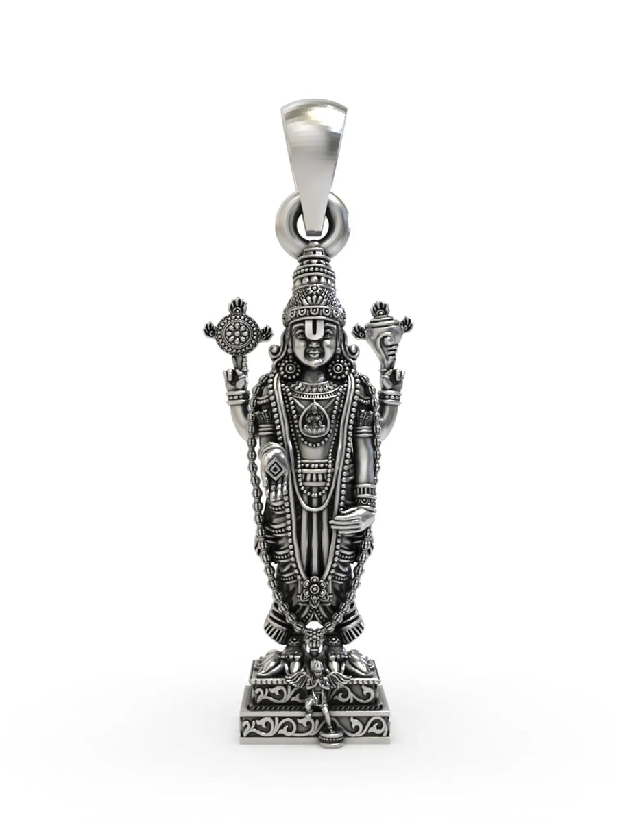 Lord Venkateswara Sterling Silver Devotional Pendant