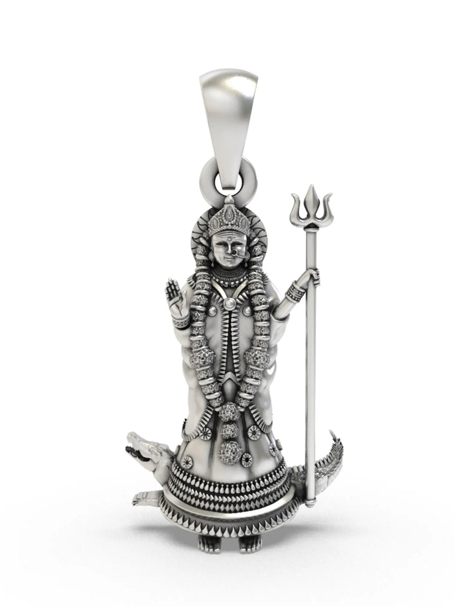 Khodiyar Mata Folk Goddess Sterling Silver Pendant