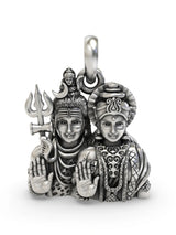 Shiva and Parvati Vintage Sterling Silver Pendant