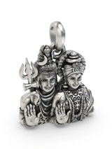 Shiva and Parvati Vintage Sterling Silver Pendant