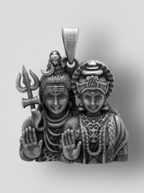 Shiva and Parvati Vintage Sterling Silver Pendant
