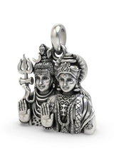 Shiva and Parvati Vintage Sterling Silver Pendant