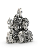 Shiva and Parvati Vintage Sterling Silver Pendant