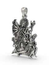 Mahishasura Mardini Goddess Durga Sterling Silver Pendant