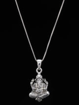 Chaturbhuja Lord Ganesha Sterling Silver Pendant