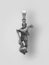 Vintage Polish Standing Lord Hanuman Sterling Silver Pendant