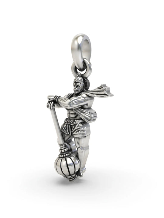 Vintage Polish Standing Lord Hanuman Sterling Silver Pendant