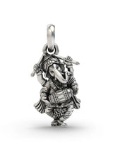 Dancing Ganesha Vintage Polish Sterling Silver Pendant