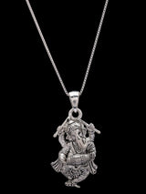 Dancing Ganesha Vintage Polish Sterling Silver Pendant