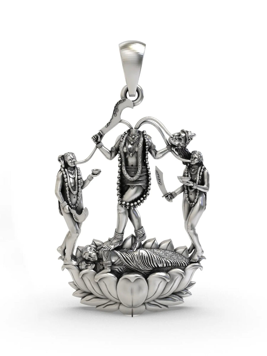 Chhinnamasta Goddess of Self Sacrifice Sterling Silver Pendant