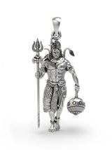 Shiva and Hanuman Sterling Silver Pendant