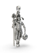 Shiva and Hanuman Sterling Silver Pendant